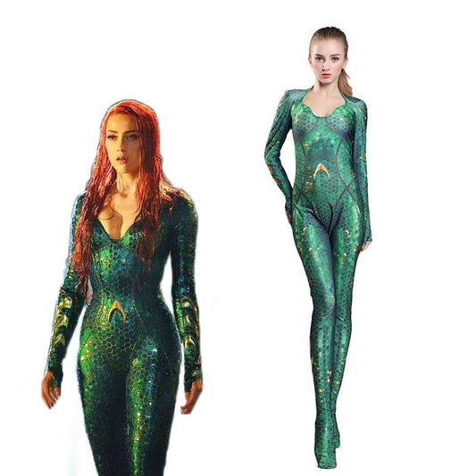 Movie Mera Jumpsuit Cosplay Costume