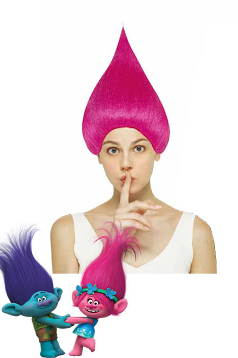 Movie Trolls Branch and Poppy 4 Colors Cosplay Hair Short Synthetic Cosplay Wigs