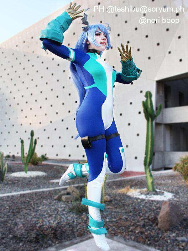 My Hero Academia Nejire Hado Blue Long Cosplay Wigs