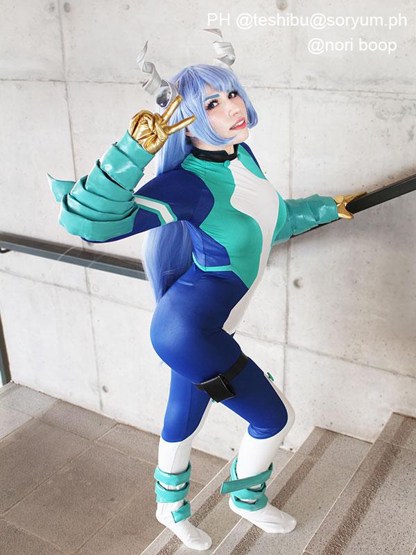 My Hero Academia Nejire Hado Blue Long Cosplay Wigs