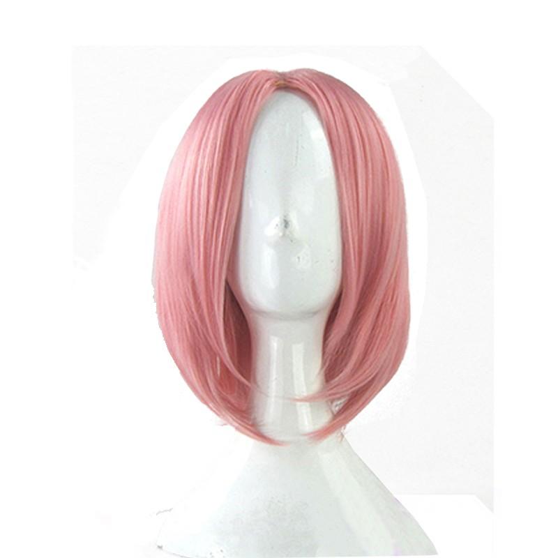 Naruto Sakura Haruno Pink Short Straight Cosplay Wigs