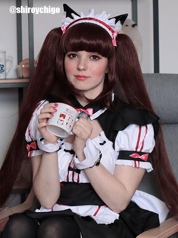 NEKOPARA Chocolat 110 cm Long Brown Cosplay Wigs