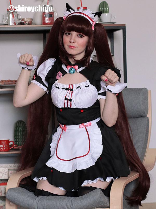 NEKOPARA Chocolat 110 cm Long Brown Cosplay Wigs
