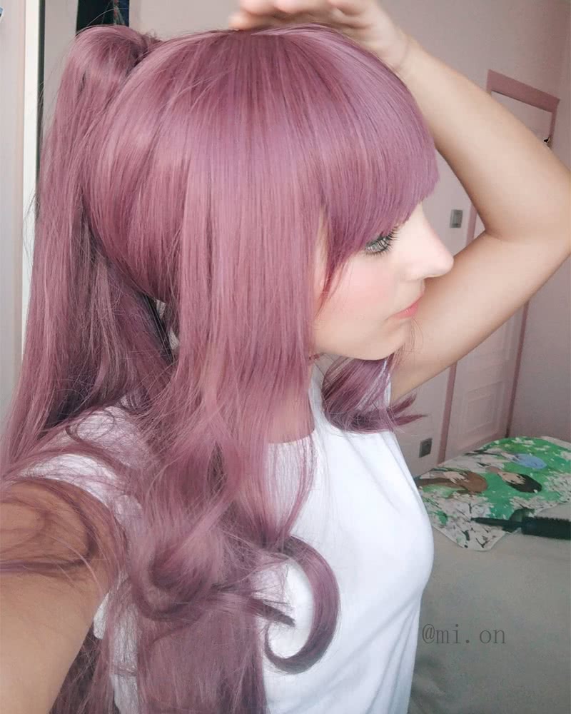 NEW GAME! Hifumi Takimoto Purple Long Cosplay Wigs