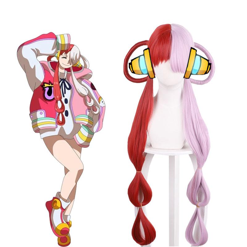 One Piece Film Red Uta Red Mixed Pink Cosplay Wigs