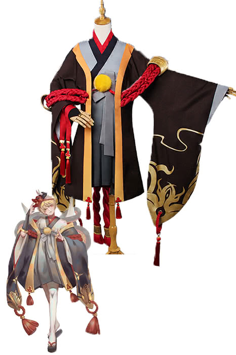 Onmyoji Yin Yang Master Initial Value Brown Game Cosplay Kimono Outfits