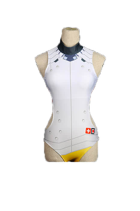 Mercy Yellow Swiming Suit Video Game Cosplay Costumes