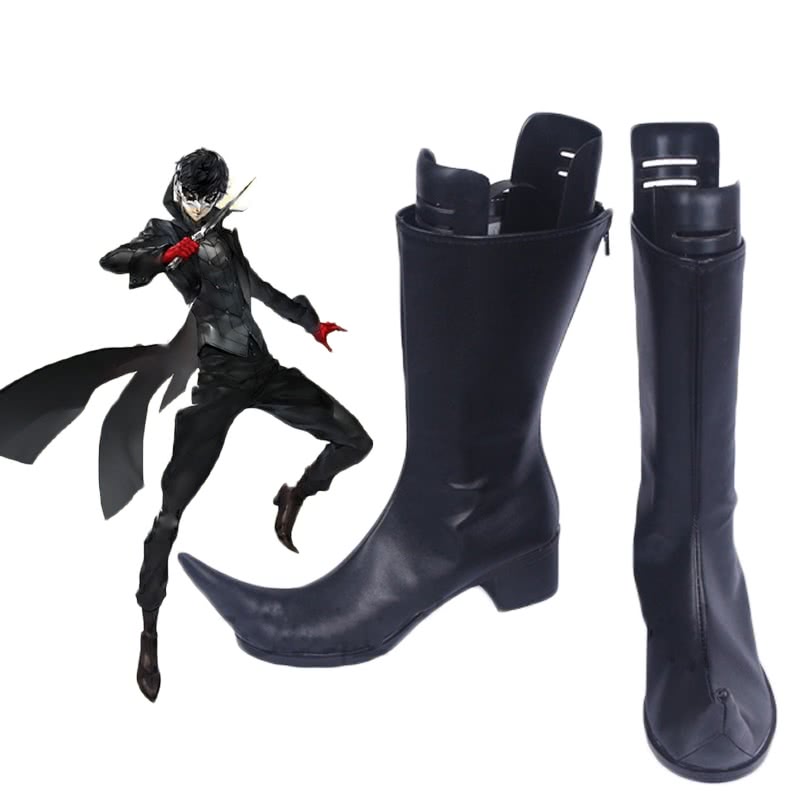 Persona 5 Joker Black Boots Cosplay Shoes