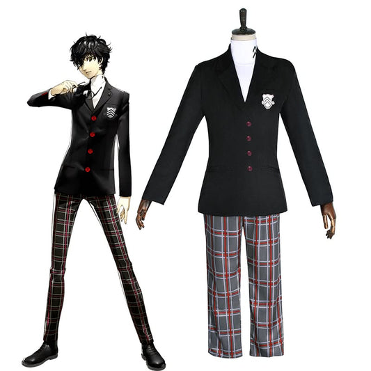 Persona 5 Joker Black Uniform Suit Game Cosplay Costumes