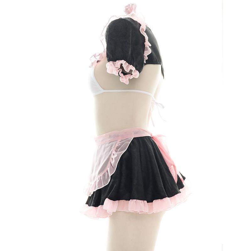 Pink Black Maid Sexy Pajama Cosplay Costume