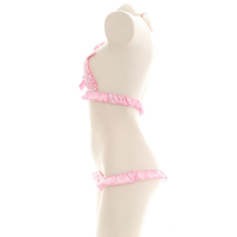 Pink Cute Bow Sexy Lingerie Cosplay Costume
