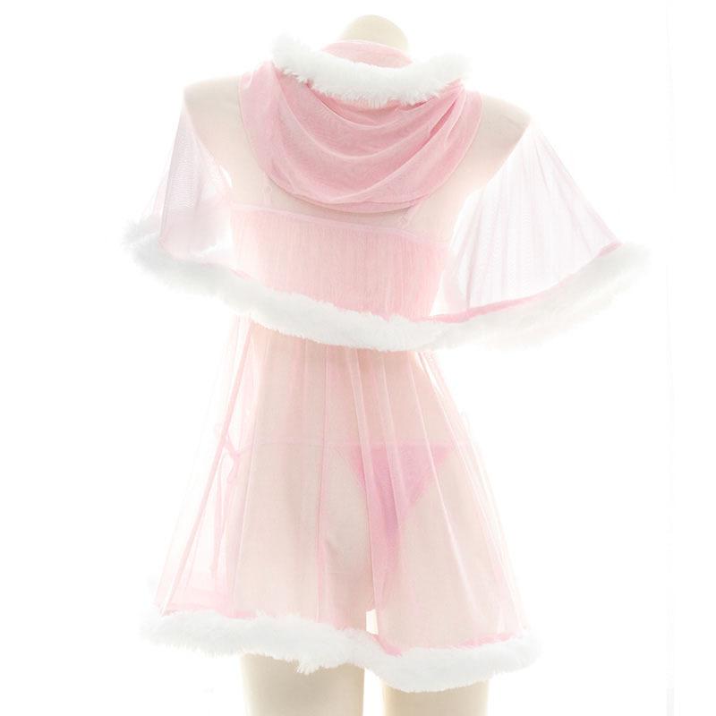 Pink Transparent Cute Plush Pajama Cosplay Costume