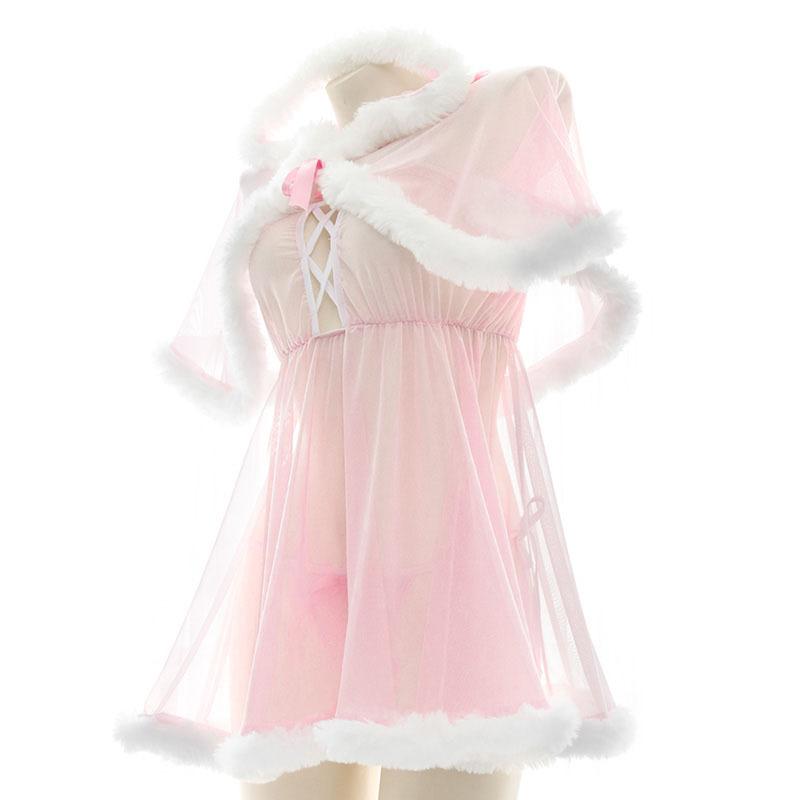 Pink Transparent Cute Plush Pajama Cosplay Costume