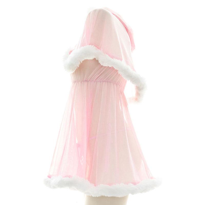 Pink Transparent Cute Plush Pajama Cosplay Costume