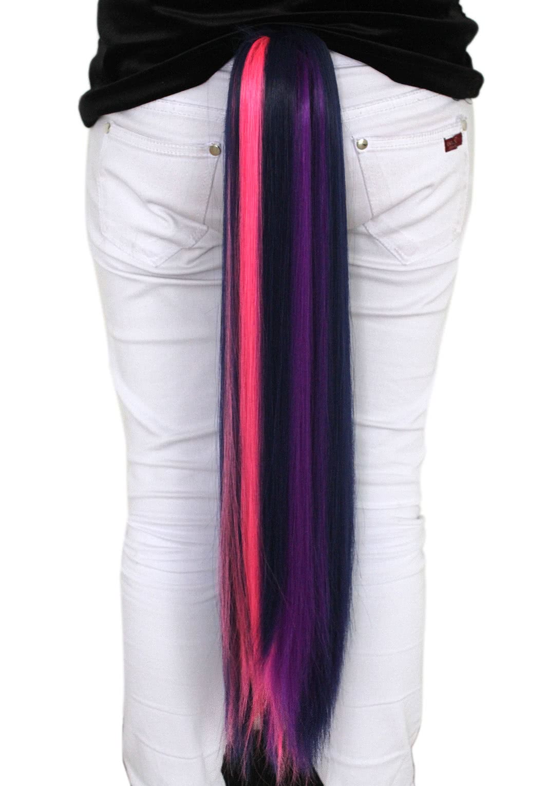 65cm Long Mixed Color Long Straight Hair Piece