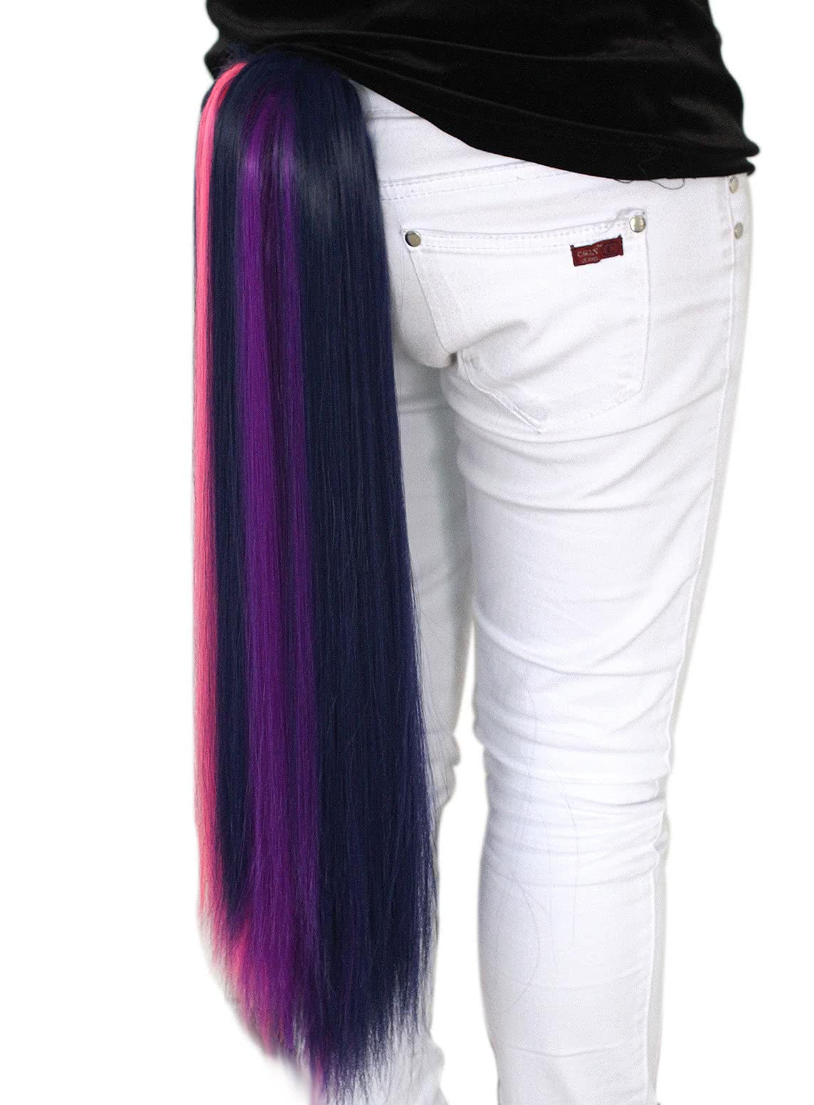 65cm Long Mixed Color Long Straight Hair Piece