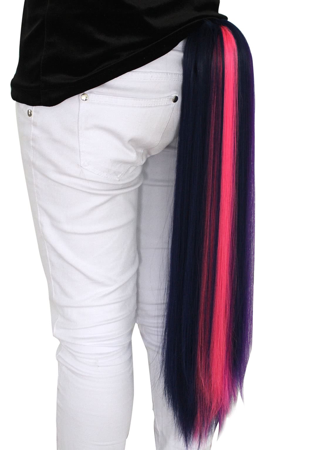 65cm Long Mixed Color Long Straight Hair Piece