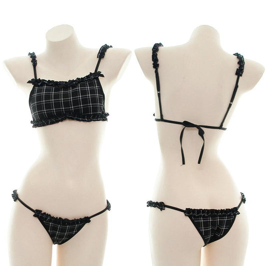 Plaid Girl Lace Underwear Cosplay Costume