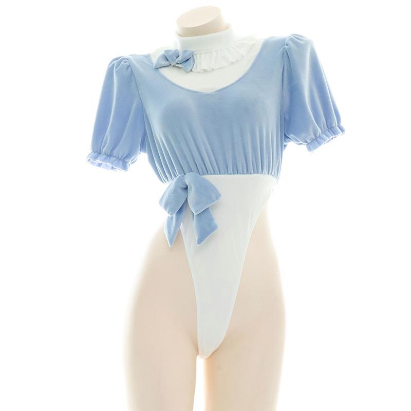 Plush High Fork Sexy Bow Underwear Cosplay Costume