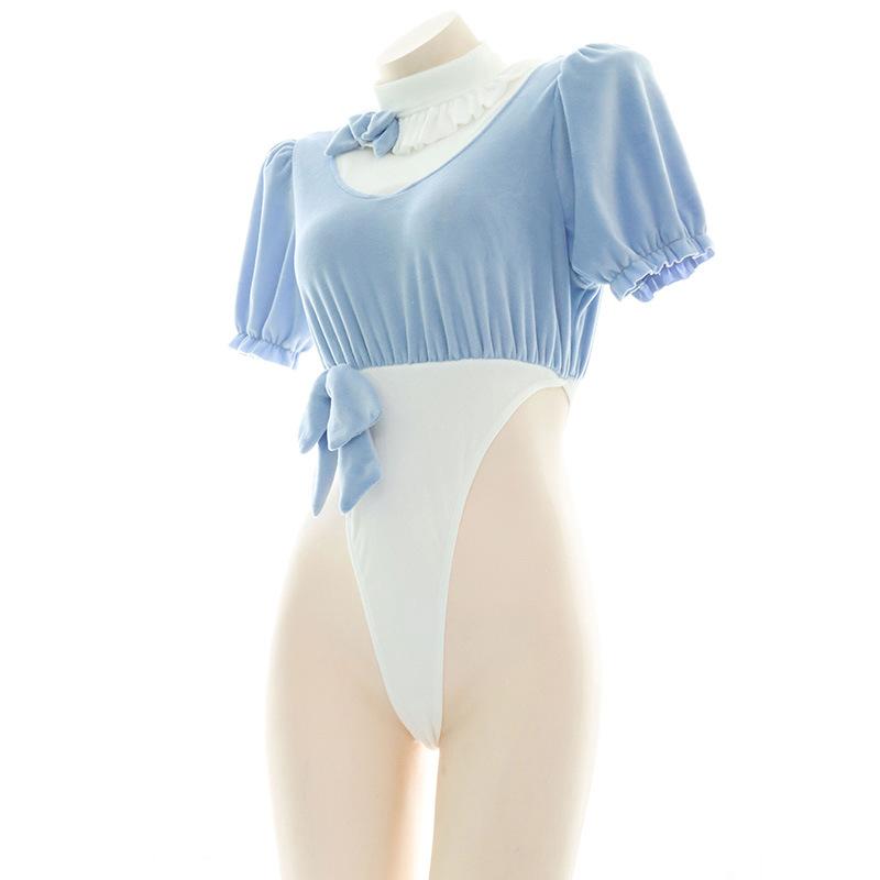 Plush High Fork Sexy Bow Underwear Cosplay Costume