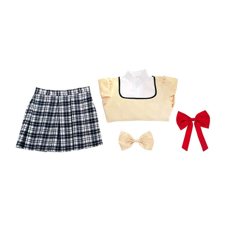 Puella Magi Madoka Magica Yellow School Uniform Cosplay Costumes