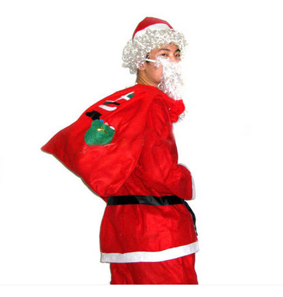 Christmas Santa Claus Costume With The Beard So Smart