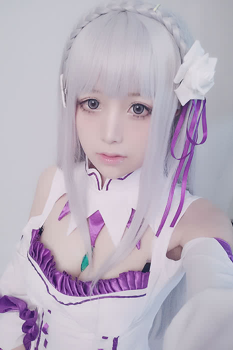 Re:ZERO -Starting Life in Another World Emilia Synthetic Anime Long Grey Cosplay Wigs