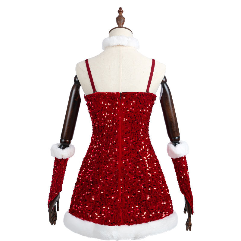 Red Christmas Dress Cosplay Costume Full Set