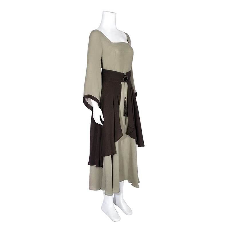 Retro Linen Long Dress and Waist Skirt Cosplay Costumes