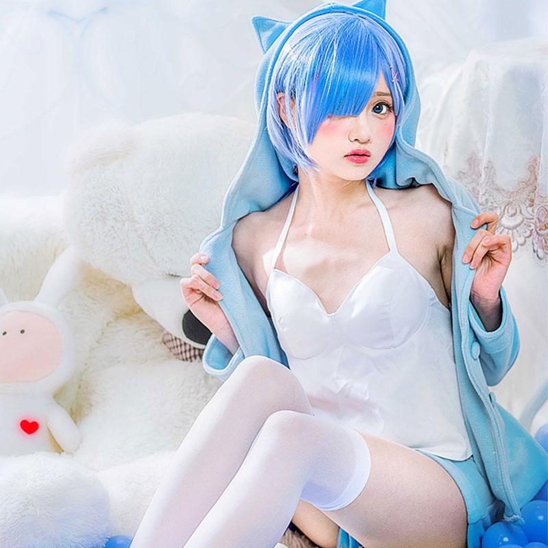 ReZERO -Starting Life in Another World Rem Ram Cat Pajamas 2 Colors Daily Cosplay Costume