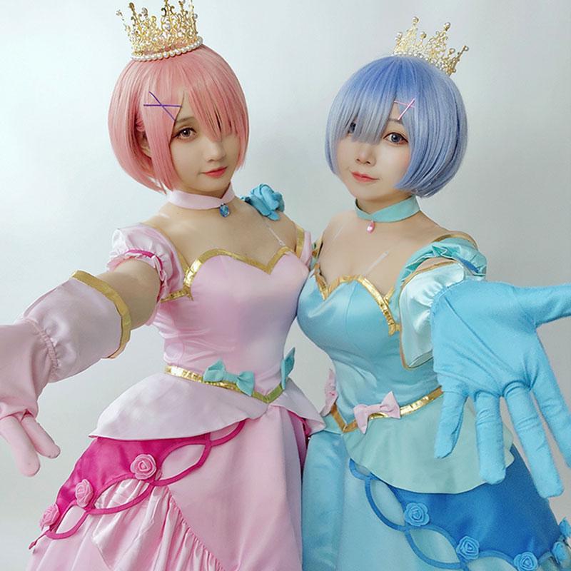 ReZERO -Starting Life in Another World Rem Ram Princess Dress Cosplay Costume