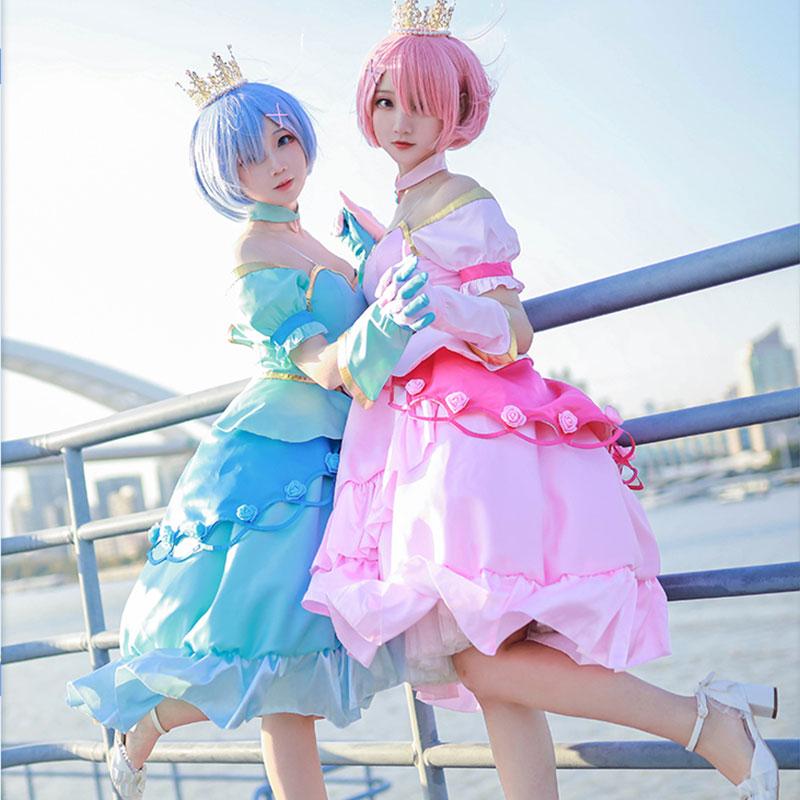 ReZERO -Starting Life in Another World Rem Ram Princess Dress Cosplay Costume