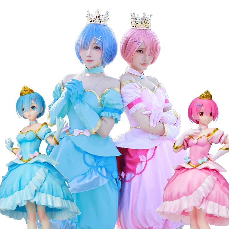 ReZERO -Starting Life in Another World Rem Ram Princess Dress Cosplay Costume