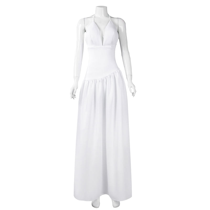 RoleCosplay Joker 2 Gaga Harley Quinn White Long Gown Cosplay Costume