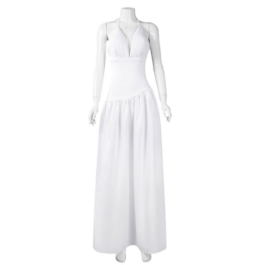 RoleCosplay Joker 2 Gaga Harley Quinn White Long Gown Cosplay Costume