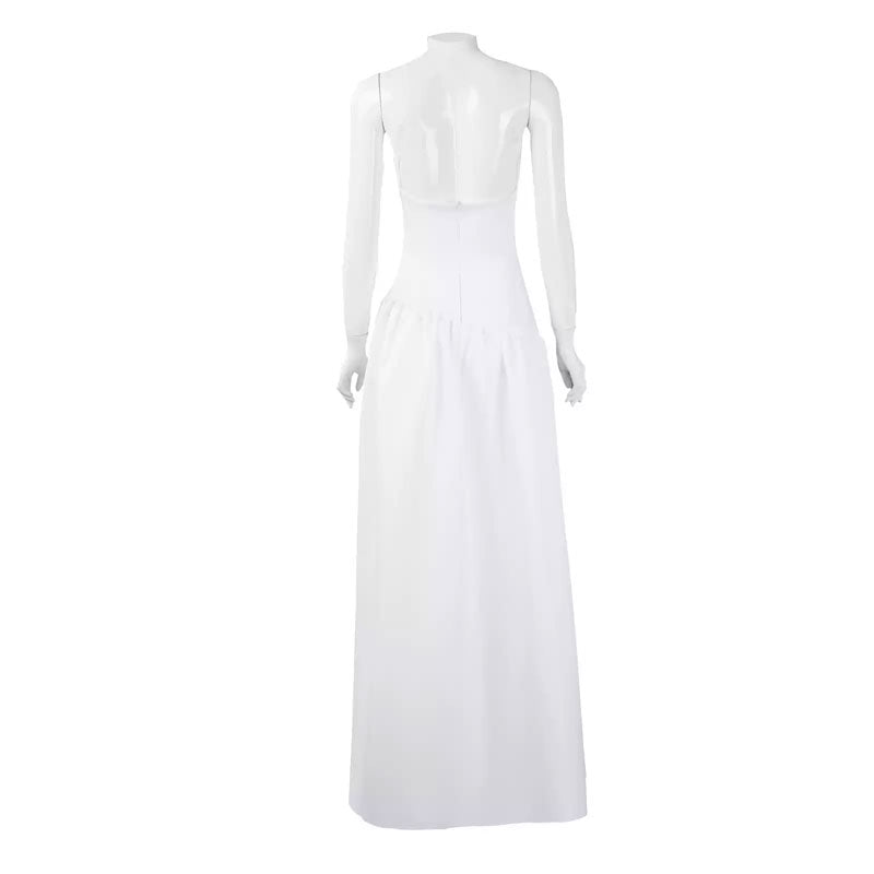RoleCosplay Joker 2 Gaga Harley Quinn White Long Gown Cosplay Costume