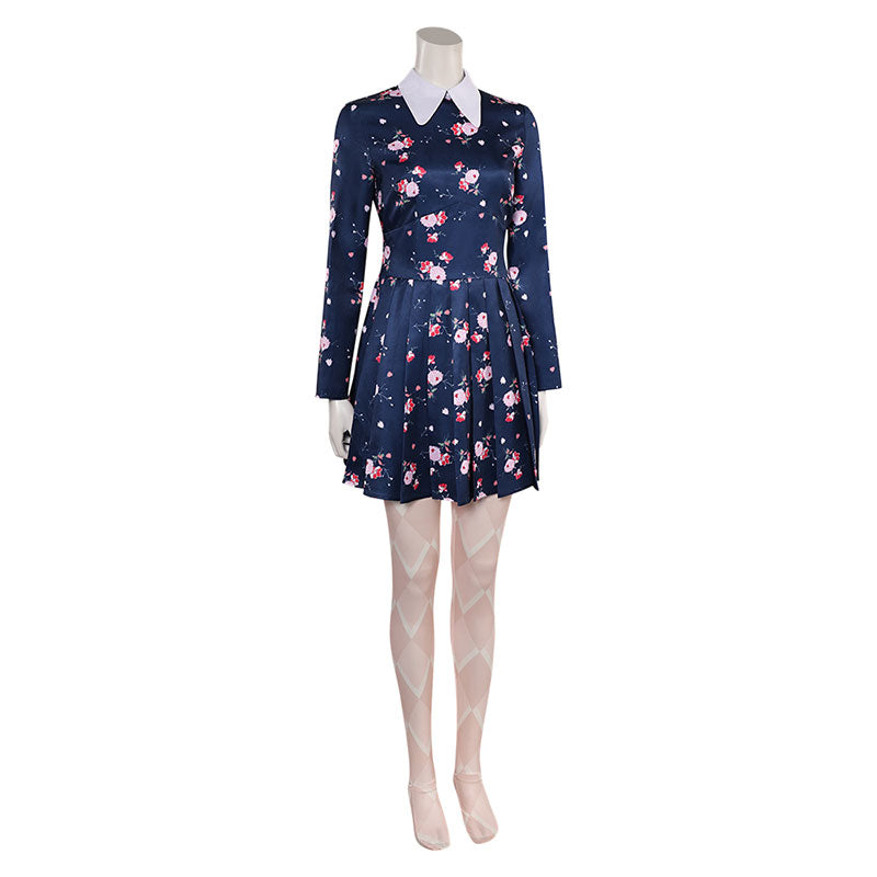 RoleCosplay Joker 2 Lady Gaga Harley Quinn Purple Floral Dress Cosplay Costume