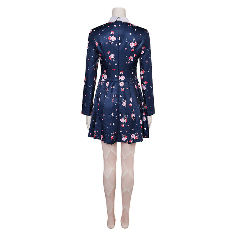 RoleCosplay Joker 2 Lady Gaga Harley Quinn Purple Floral Dress Cosplay Costume