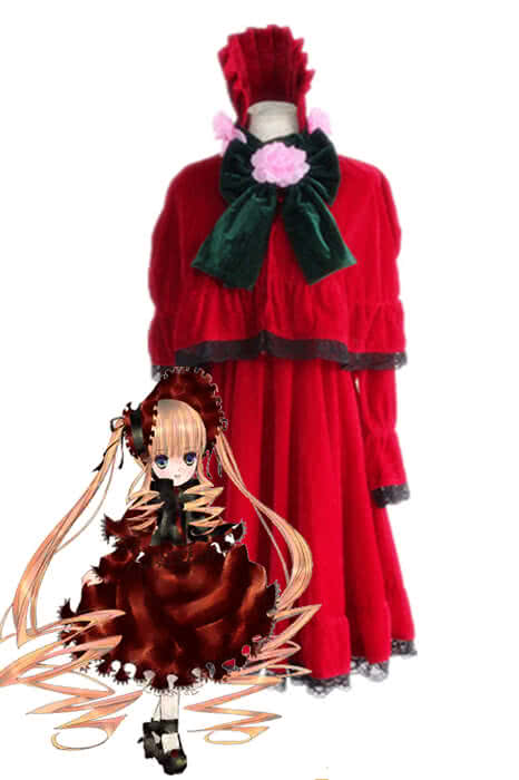 Rozen Maiden Shinku Lolita Red Maid Dress Cosplay Costumes