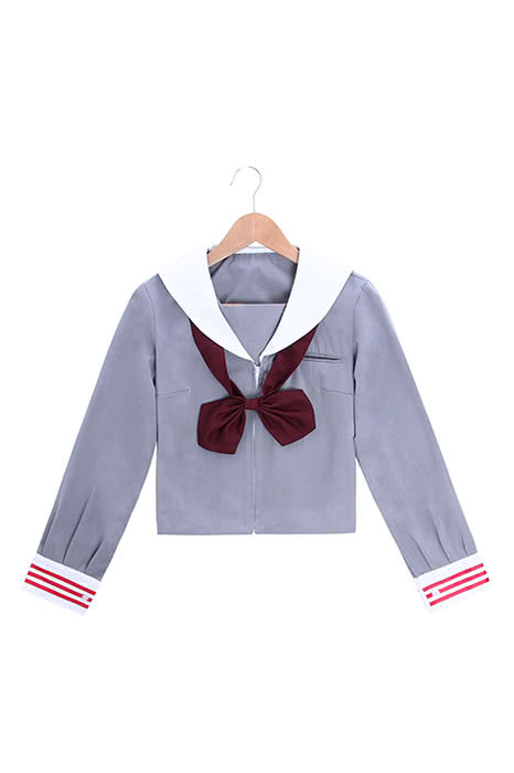 Classic School Girl Costume Wine Red Bow-knot