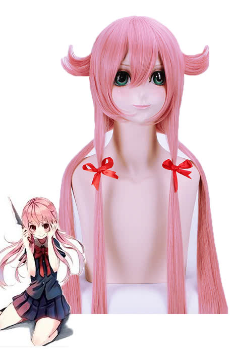 Gasai Yuno Long Pink Anime Cosplay Wigs