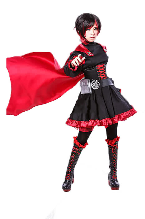 Ruby Rose Red and Black Anime Cosplay Costumes