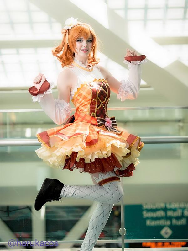 Love Live Bouquet Awaken Kosaka Honoka Orange Dress Anime Cosplay Costumes