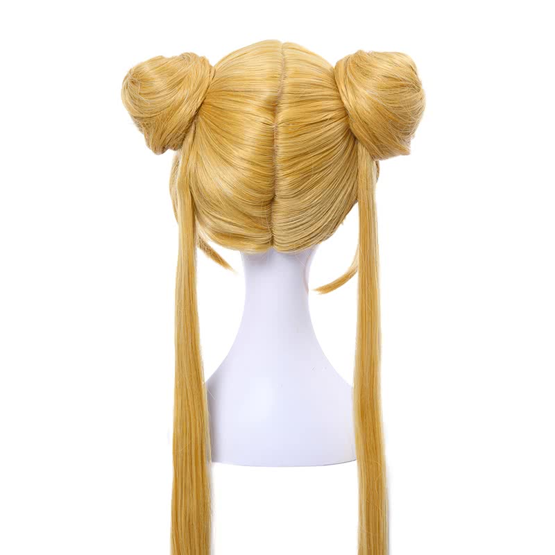 Sailor Moon Serena Tsukino 5 Version Sailor Long Golden Cosplay Wigs
