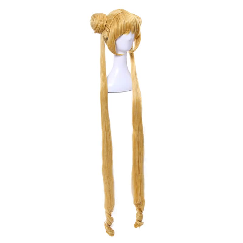 Sailor Moon Serena Tsukino 5 Version Sailor Long Golden Cosplay Wigs