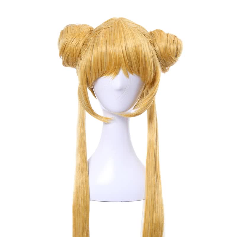 Sailor Moon Serena Tsukino 5 Version Sailor Long Golden Cosplay Wigs