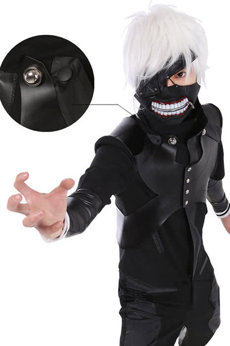 Tokyo Ghouls II Ken Kaneki Cosplay Costume Leather Suit/Hooded Coat