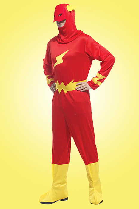 Halloween The Tick Superman Red And Yellow Jumpsuit Cosplay Costume