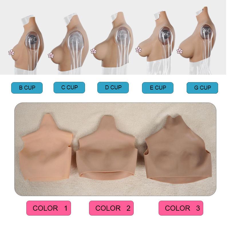 Silicone Breast Forms Fake Artificial Boobs Chest Cosplay Prop 3 Color
