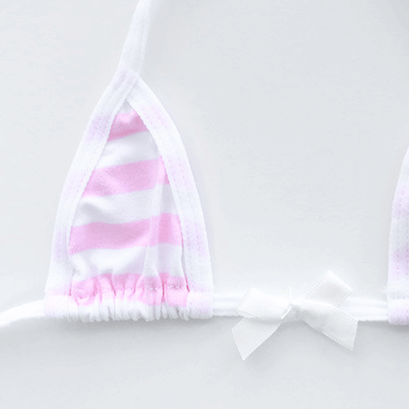 Striped Japanese Cute Bikini 2 Colors Cosplay Costume